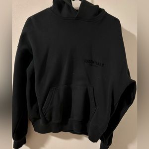 Essentials Black Cotton Hoodie